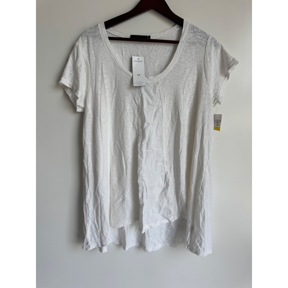 Cut Loose Women White Cotton Linen Scoop Minimalist lagenlook Top blouse medium